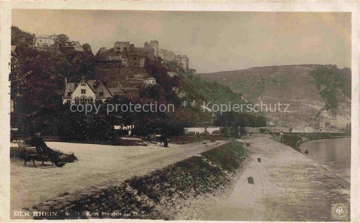 St Goar Rhein Rheinpromenade Ruine Rheinfels