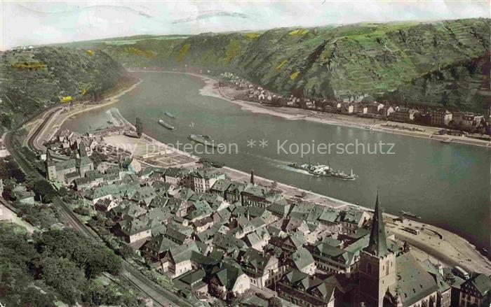 St Goar Rhein Panorama Blick ueber den Rhein