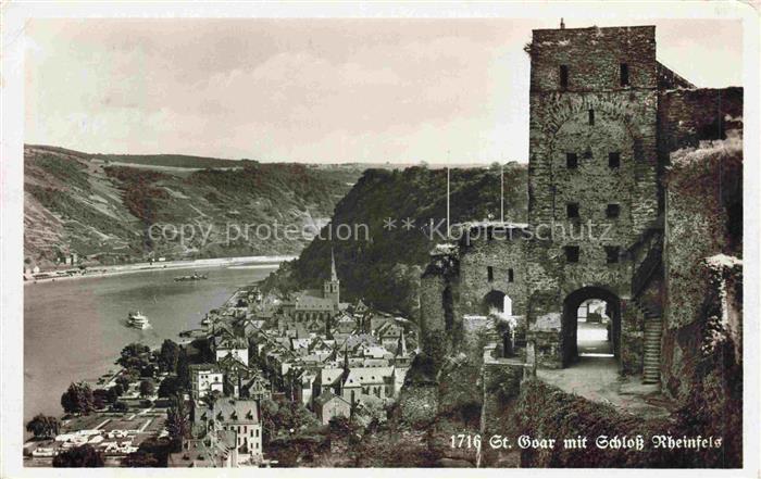 St Goar Rhein Panorama mit Schloss Rheinfels