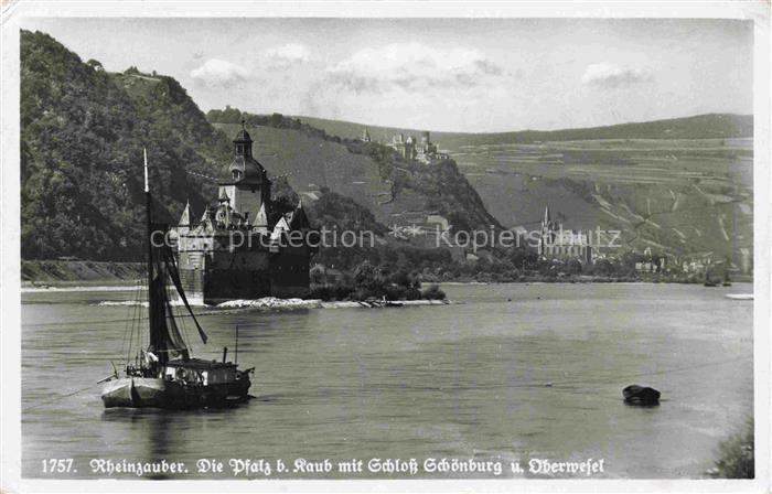 Kaub Caub Rhein Rheinzauber Burg Pfalz Schloss Schoenburg und Oberwesel