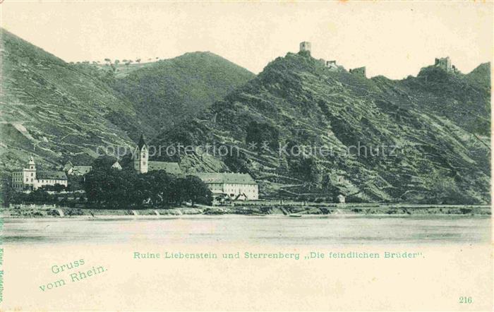 Kamp-Bornhofen Rhein Ruine Liebenstein und Sterrenberg Die feindlichen Brueder