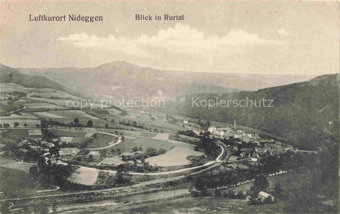 Nideggen Eifel Dueren NRW Panorama Luftkurort Blick ins Rurtal