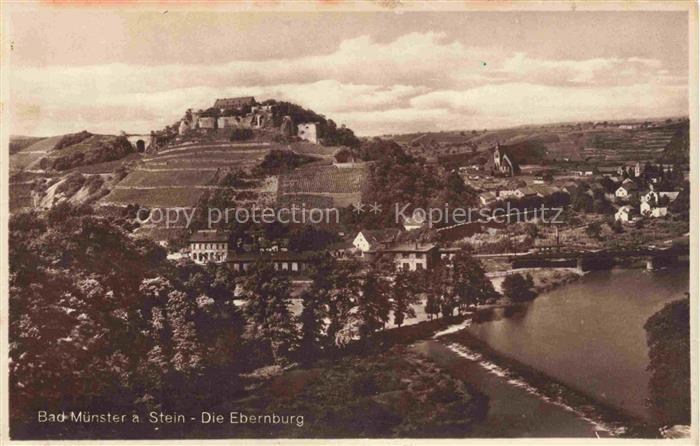 Bad Muenster am Stein Ebernburg Rheinland-Pfalz Panorama Blick gegen Ebernburg