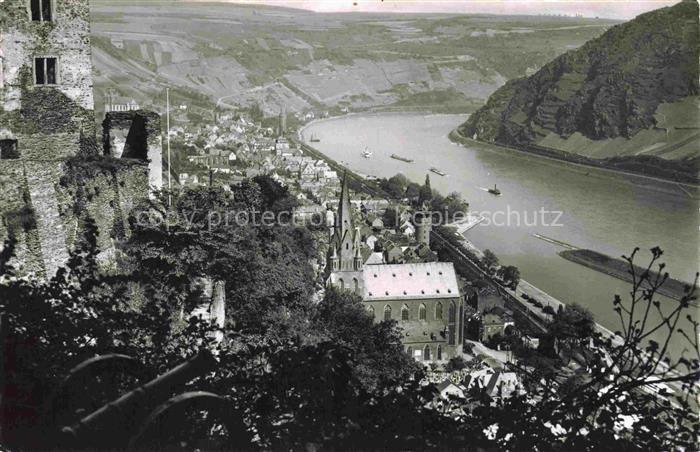 Oberwesel Rhein Panorama Blick auf den Rhein