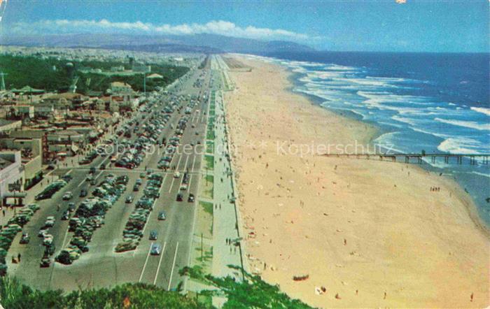 SAN FRANCISCO California USA Ocean Beach and Great Highway aerial view