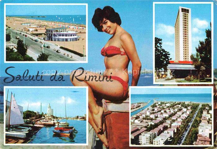 RIMINI IT Strand Promenade Badenixe Hochhaus Hafen