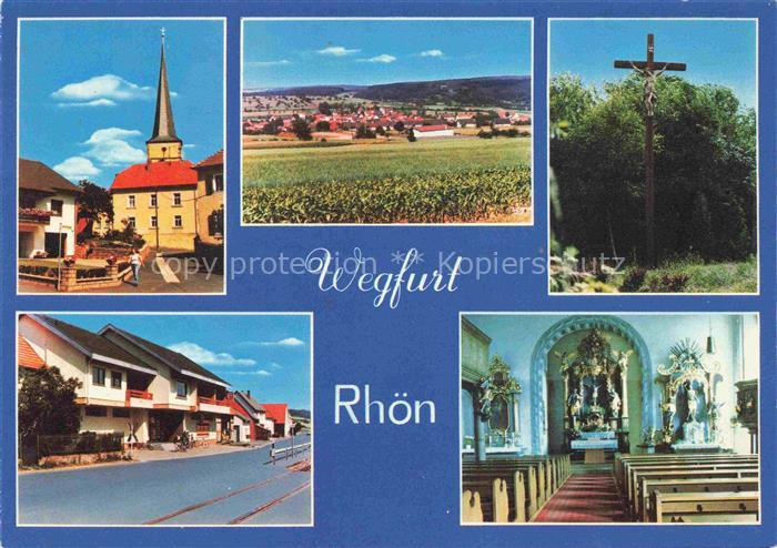Wegfurt Bischofsheim Rhoen Bayern Kirche Panorama Kreuz Kirche Inneres
