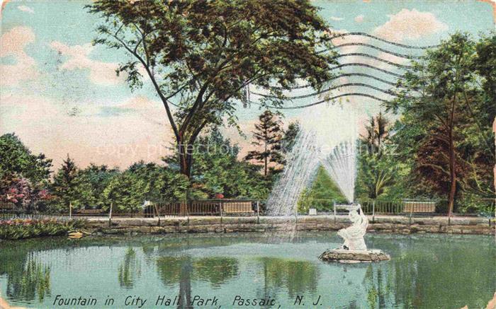 Passaic New Jersey USA Fountain in City Hall Park
