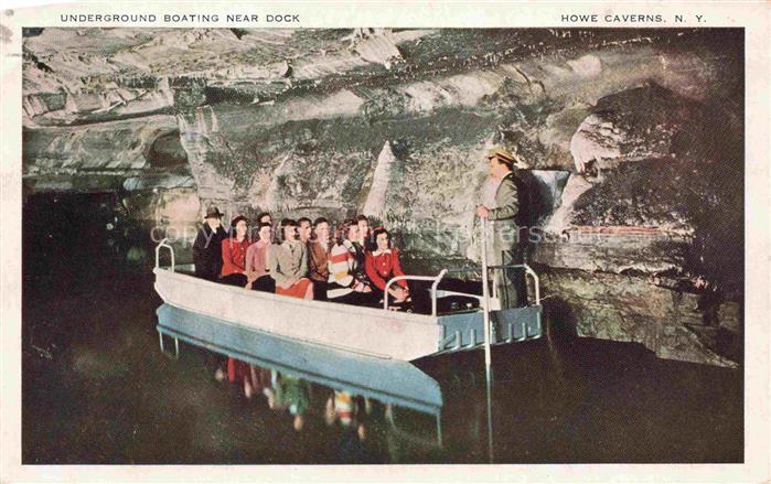Howe Caverns NEW YORK USA Underground boating near dock