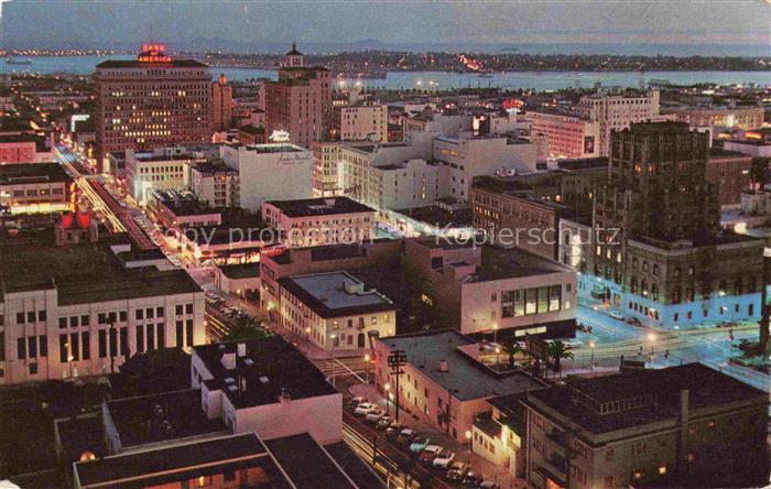 SAN DIEGO California USA Panorama Downtown at night Coronado Islands San Diego B
