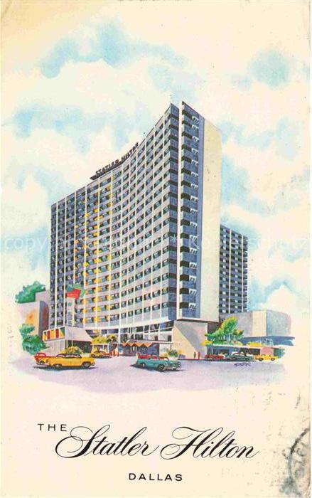 DALLAS Texas USA Statler Hilton Hotel Illustration