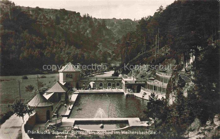 Pottenstein Oberfranken Kurbad im Weihersbachtale Fraenkische Schweiz
