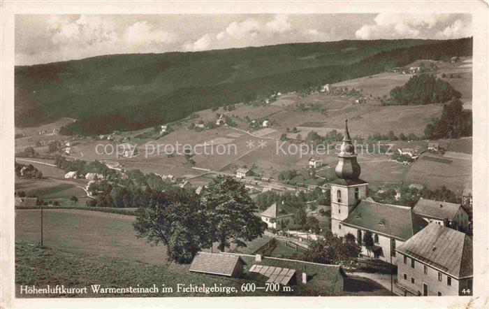 Warmensteinach Fichtelgebirge Bayern Teilansicht mit Kirche Hoehenluftkurort Fic