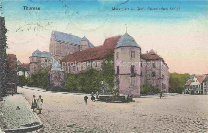 Thurnau Kulmbach Bayern Marktplatz mit Graeflich Griech'schen Schloss