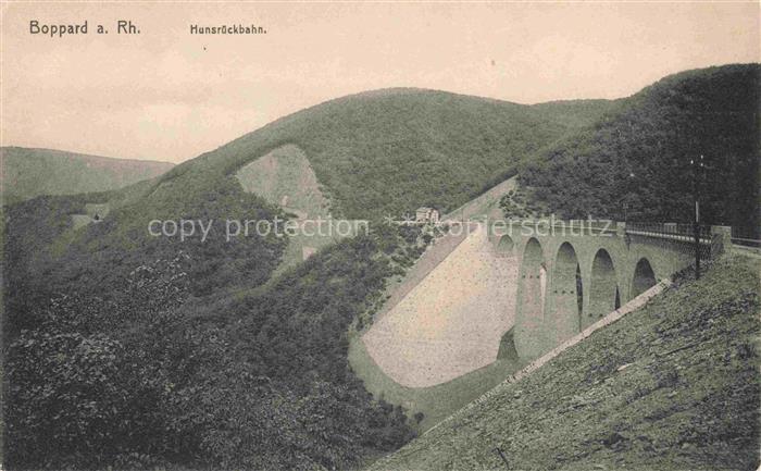 Boppard Rhein Rheinland-Pfalz Panorama Hunsrueckbahn Eisenbahnbruecke