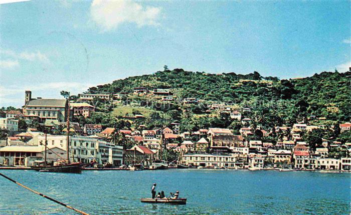 St Georges Grenada West-Indies Part of the town as seen from the pier