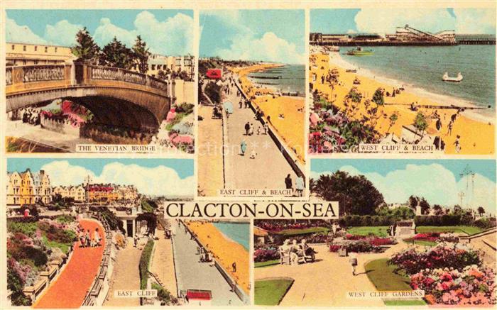 Clacton-on-Sea Colchester Essex UK Venetian Bridge Cliff Beach West Cliff Garden