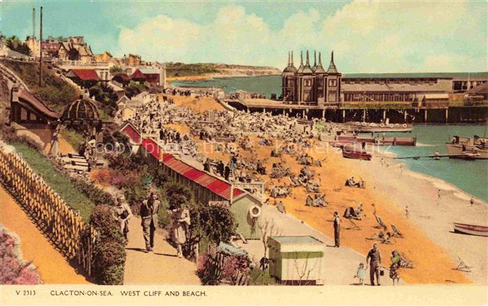 Clacton-on-Sea Colchester Essex UK West Cliff and Beach