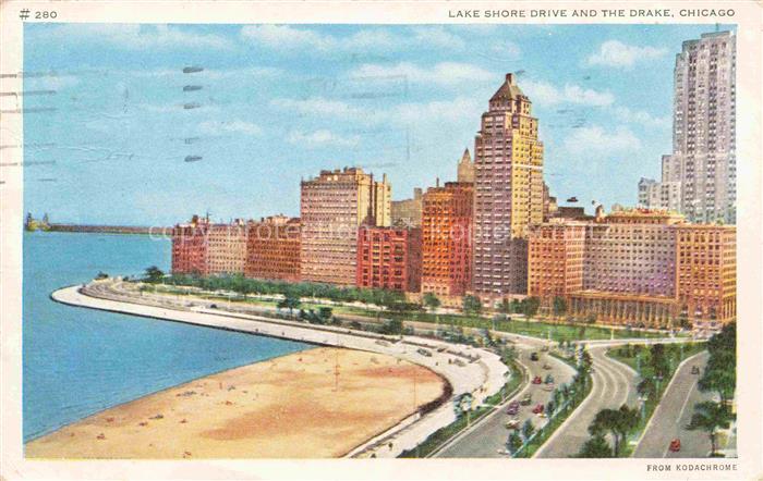 CHICAGO  Illinois USA Lake Shore Drive and The Drake Illustration