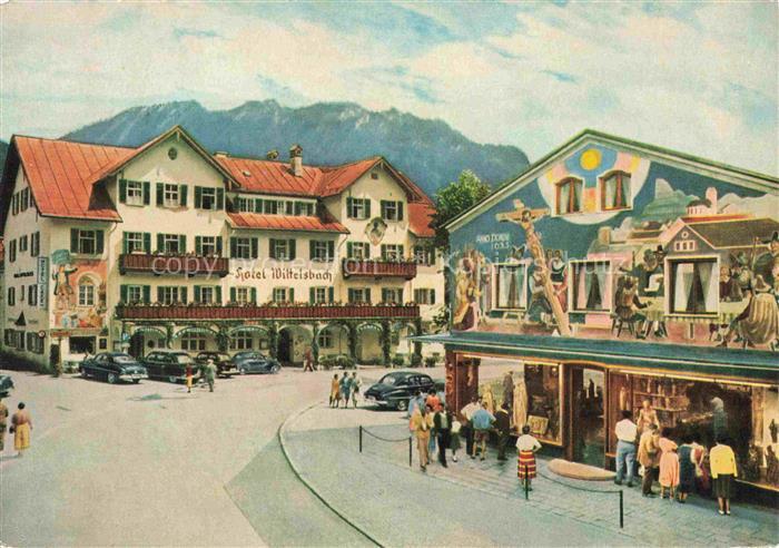 OBERAMMERGAU Bayern Passionsspielort Hotel Wittelsbach Fresko Das Geluebde 1633