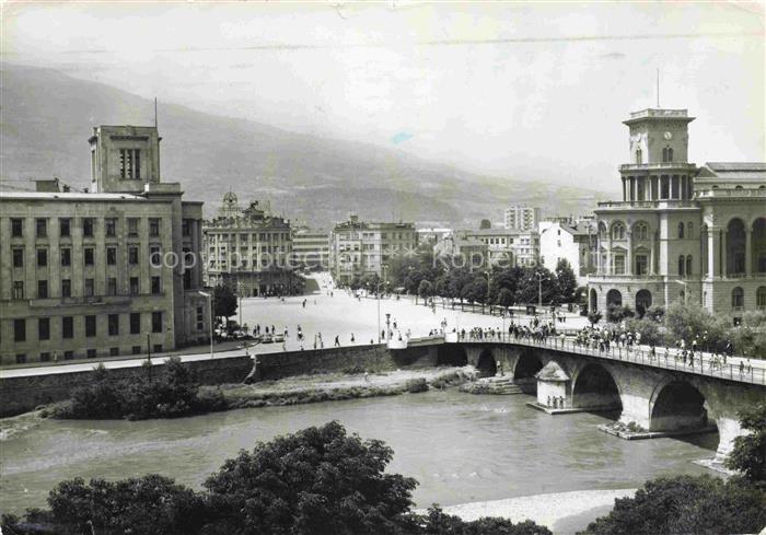 SKOPJE Skoplje ueskueb Uskub North Macedonia Place de Maréchal Tito Pont de Pier