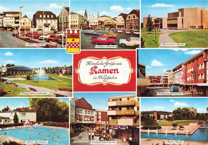 Kamen Westfalen Alter Markt Konzertaula Turnhalle Fussgaengerzone Freibad Post-P