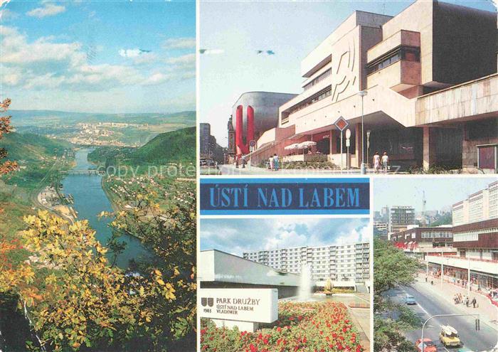 USTI NAD LABEM Aussig CZ Panorama Blick ins Tal Dlouha ulice Severni terasa Fuci
