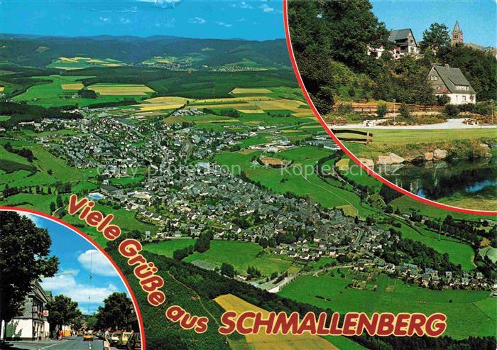 Schmallenberg Hochsauerlandkreis NRW Luftaufnahme Partie am Fluss Hauptstrasse