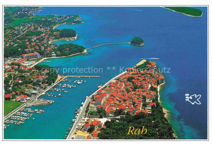 Rab  Croatia Panorama Hafen