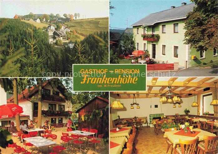 Loehmar Wald Gasthof Pension Frankenhoehe Gastraum Terrasse