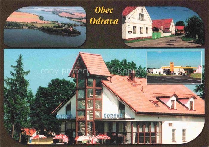 Odrava Cheb Eger CZ Hotel Restaurant Ortsmotiv Luftaufnahme Seenlandschaft