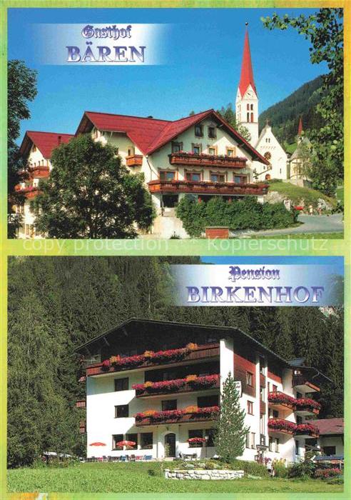 Holzgau Ausserfern Lechtal Tirol AT Gasthof Baeren Kirche Pension Birkenhof