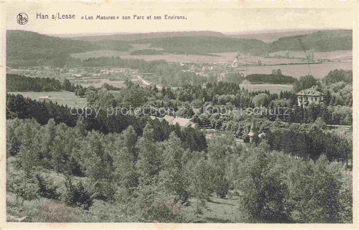 Han-sur-Lesse Belgie Vue panoramique Les Masures son parc et ses environs