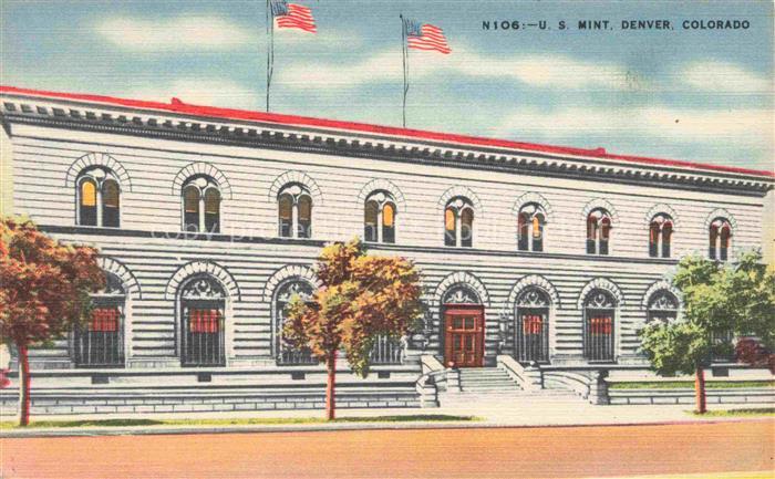 Denver Colorado U.S. Mint. Building Illustration
