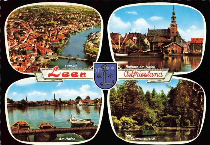 Leer Ostfriesland Luftbild Rathaus am Hafen Schwanenteich