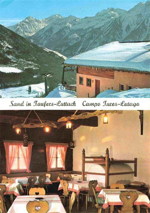 Sand  Taufers Suedtirol IT Camp Tures Lutago Kabinenlift Michlreis Gaststube
