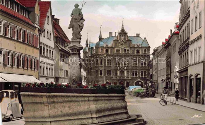 Kaufbeuren Blick zum Rathaus Brunnen