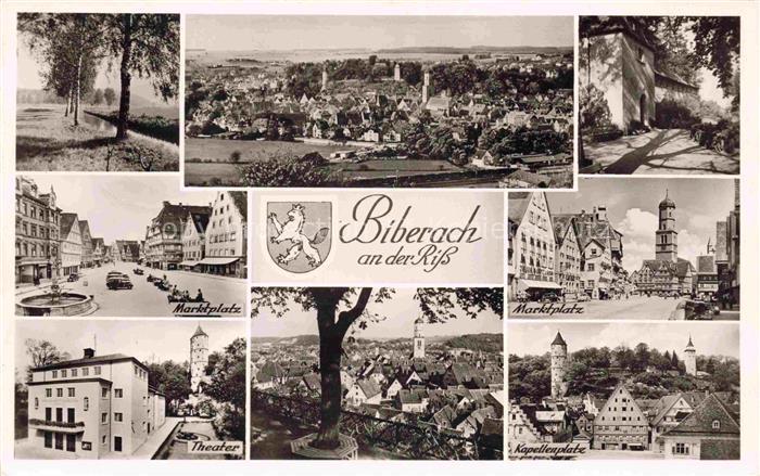 BIBERACH  Riss BW Stadtpanorama Marktplatz Theater Kapellenplatz