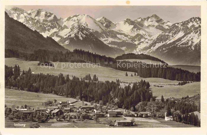 Imberg Sonthofen Oberallgaeu Bayern Gesamtansicht mit Alpenpanorama
