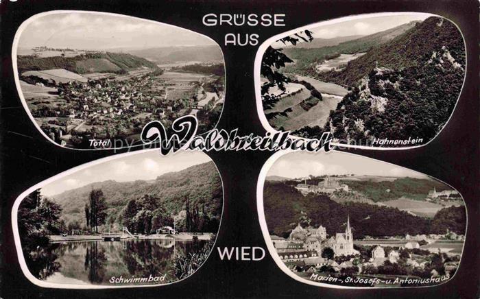 Waldbreitbach Wiedtal Neuwied Rheinland-Pfalz Panorama Hahnenstein Schwimmbad Ma