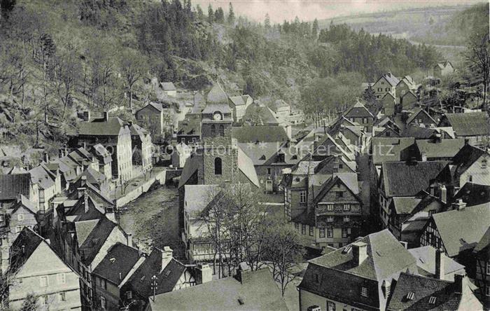 Monschau Montjoie NRW Ansicht mit Kirche Altstadt