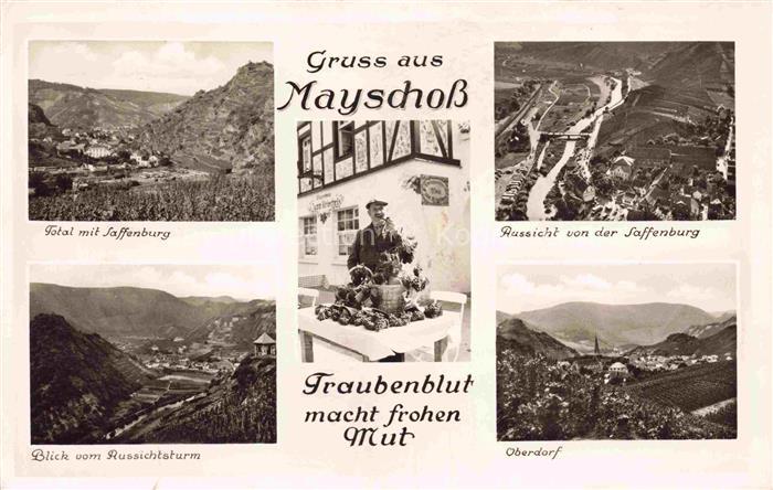 Mayschoss Ahr Rheinland-Pfalz Panorama Blick von der Saffenburg Blick vom Aussic