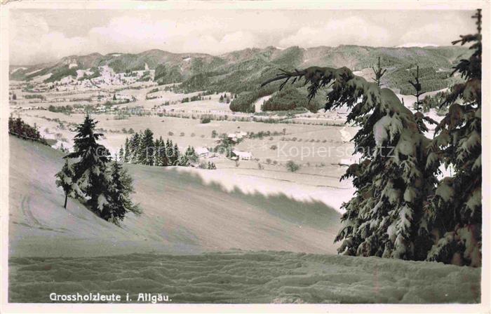 Grossholzleute Isny BW Winterpanorama Allgaeuer Alpen