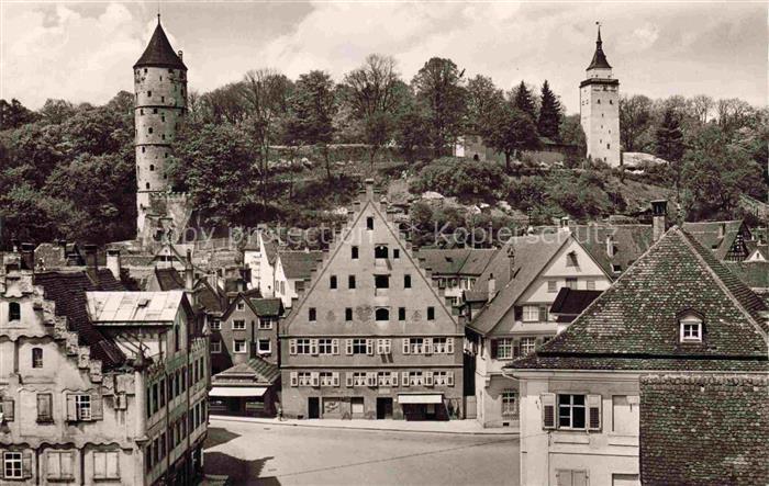 BIBERACH  Riss BW Kapellenplatz Blick auf weissen Turm und Gigelturm