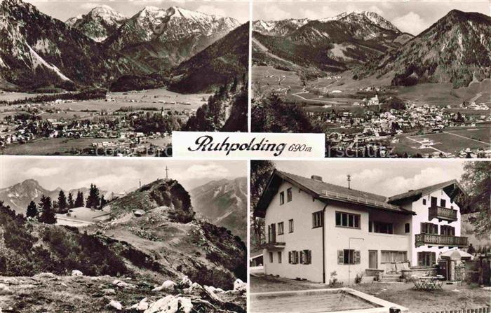 Ruhpolding Bayern Panorama Blick gegen die Alpen Gaestehaus Pension Haus Schuetz