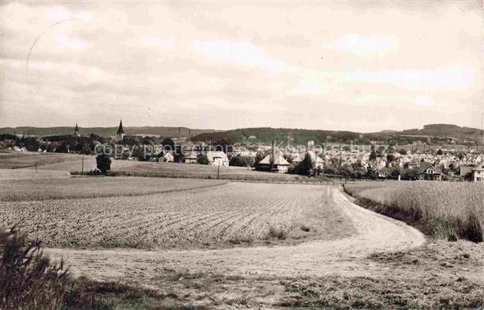 Bad Melle Osnabrueck Panorama Blick ueber die Felder zum Ort Wiehengebirge