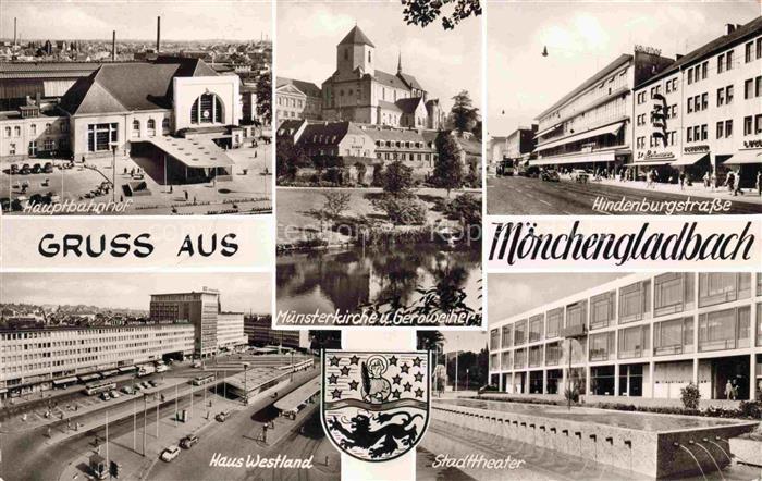 MoeNCHENGLADBACH NRW Hauptbahnhof Muensterkirche Geroweiher Hindenburgstrasse Ha