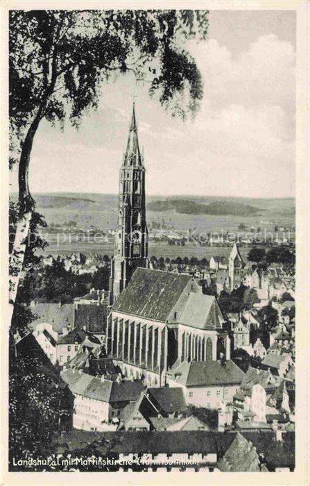 LANDSHUT  Isar Stadtbild mit Martinskirche