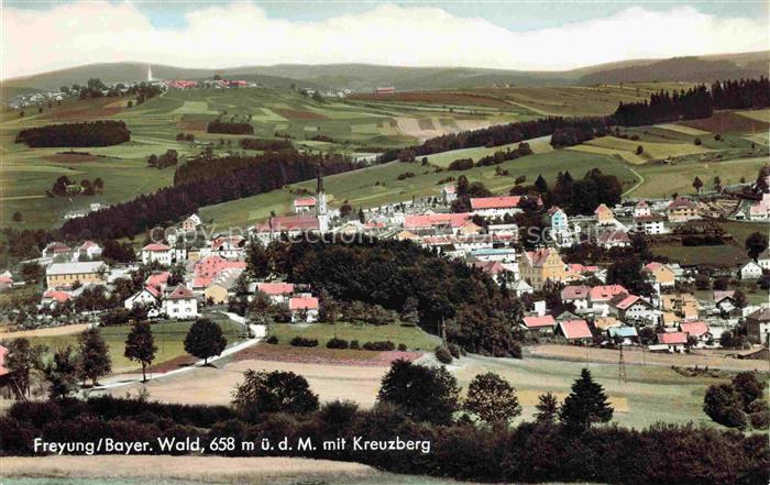 Freyung Freyung-Grafenau Bayern Panorama mit Kreuzberg Bayerischer Wald