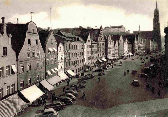LANDSHUT  Isar Blick von der unteren Altstadt auf die St. Martinskirche